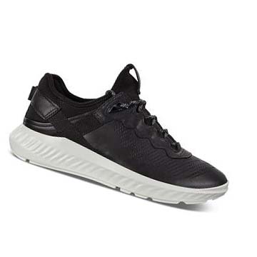 Men's Ecco St.1 Lite Sneakers Black | USA 653PJJ